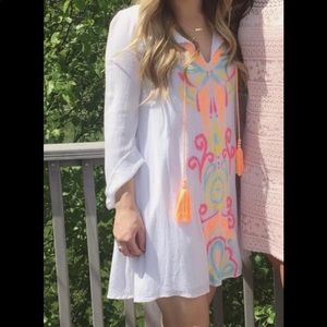 Lilly Pulitzer Ellie tunic too much bubbly embroidery dress